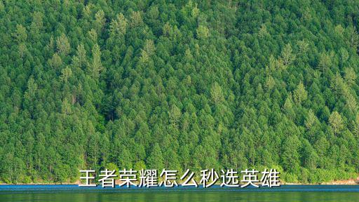 王者荣耀怎么秒选英雄