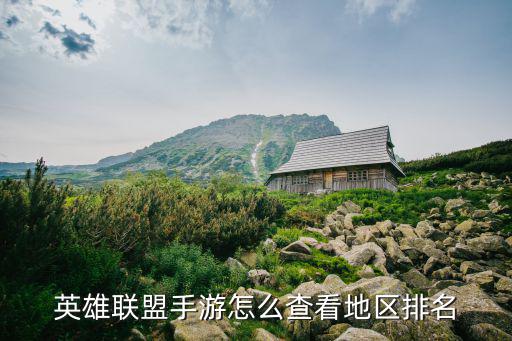 英雄联盟手游怎么查看地区排名