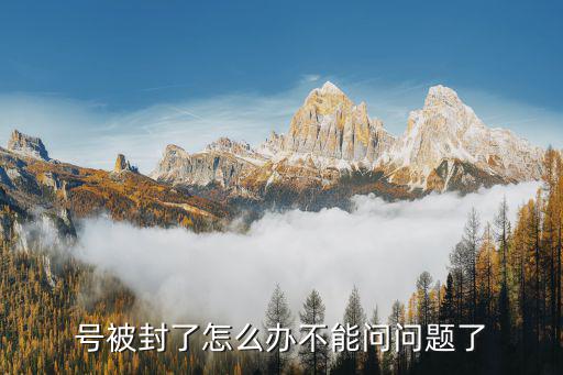 号被封了怎么办不能问问题了