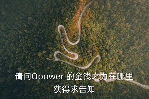 问道手游金钱之力怎么获得，请问Opower 的金钱之力在哪里获得求告知