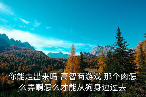 你能走出来吗 高智商游戏 那个肉怎么弄啊怎么才能从狗身边过去