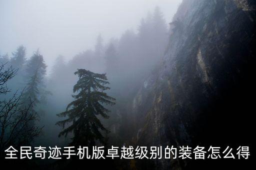 全民奇迹手机版卓越级别的装备怎么得