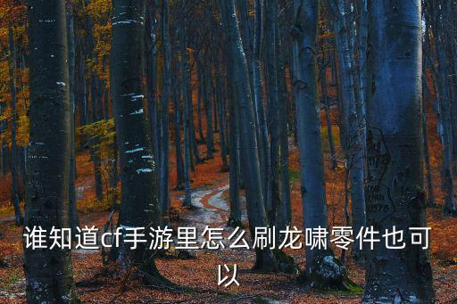 谁知道cf手游里怎么刷龙啸零件也可以
