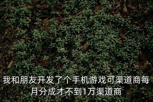 我和朋友开发了个手机游戏可渠道商每月分成才不到1万渠道商