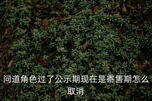 问道手游寄售期怎么关闭，问道角色公示期中怎么取消寄售