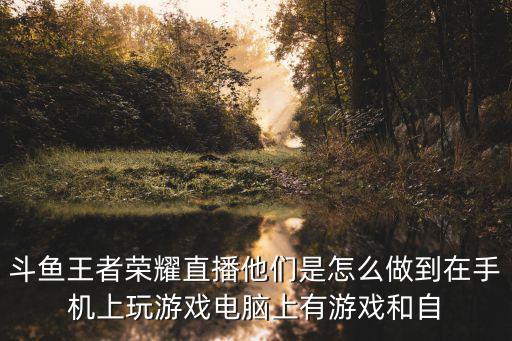 斗鱼王者荣耀直播他们是怎么做到在手机上玩游戏电脑上有游戏和自