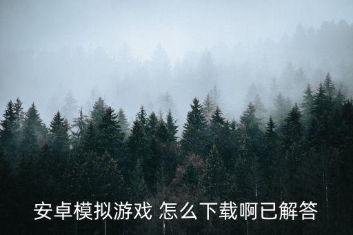 安卓模拟游戏 怎么下载啊已解答
