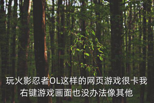 玩火影忍者OL这样的网页游戏很卡我右键游戏画面也没办法像其他
