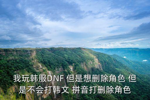 我玩韩服DNF 但是想删除角色 但是不会打韩文 拼音打删除角色