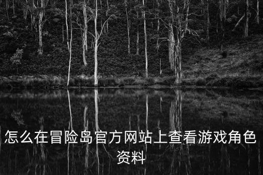 怎么在冒险岛官方网站上查看游戏角色资料