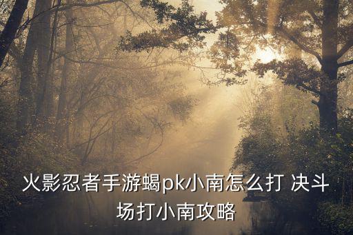 火影忍者手游蝎pk小南怎么打 决斗场打小南攻略
