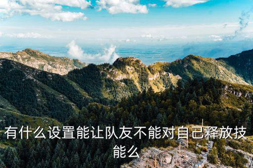 有什么设置能让队友不能对自己释放技能么
