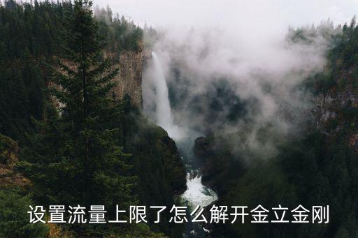 设置流量上限了怎么解开金立金刚