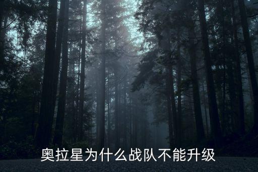 奥拉星为什么战队不能升级