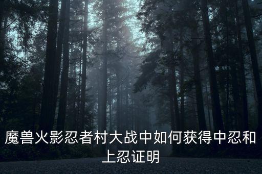 魔兽火影忍者村大战中如何获得中忍和上忍证明