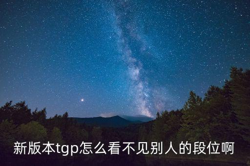 新版本tgp怎么看不见别人的段位啊