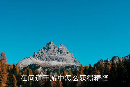 问道手游怎么快速获得怪物卡，在问道手游中怎么获得精怪