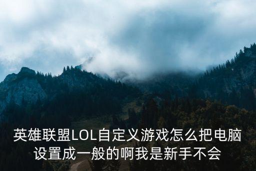 英雄联盟LOL自定义游戏怎么把电脑设置成一般的啊我是新手不会