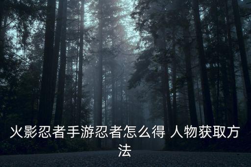 火影忍者手游忍者怎么得 人物获取方法