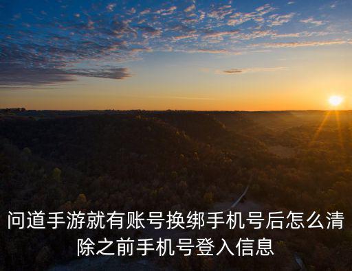 问道手游就有账号换绑手机号后怎么清除之前手机号登入信息
