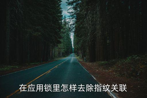 在应用锁里怎样去除指纹关联