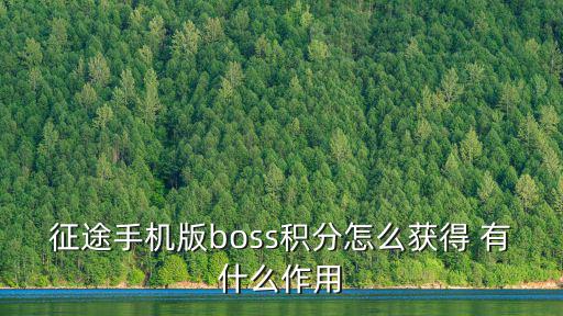 征途手机版boss积分怎么获得 有什么作用