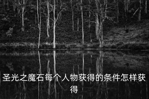 圣光之魔石每个人物获得的条件怎样获得