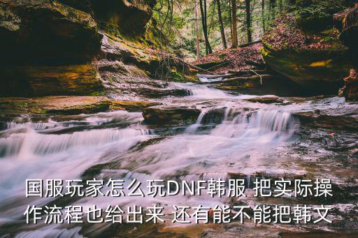 国服玩家怎么玩DNF韩服 把实际操作流程也给出来 还有能不能把韩文