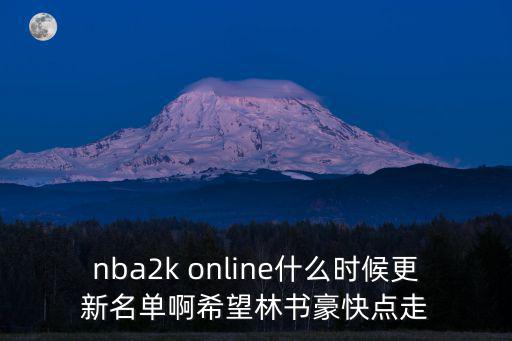 nba2k online什么时候更新名单啊希望林书豪快点走