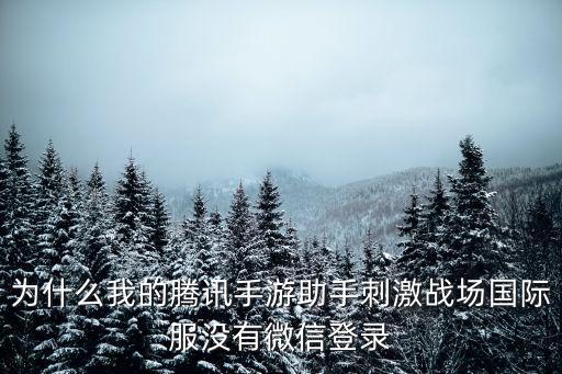 为什么我的腾讯手游助手刺激战场国际服没有微信登录