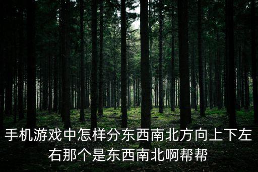 手机游戏中怎样分东西南北方向上下左右那个是东西南北啊帮帮