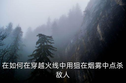 cf手游烟雾里阴人怎么打，在如何在穿越火线中用狙在烟雾中点杀敌人