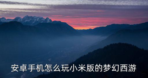 安卓手机怎么玩小米版的梦幻西游