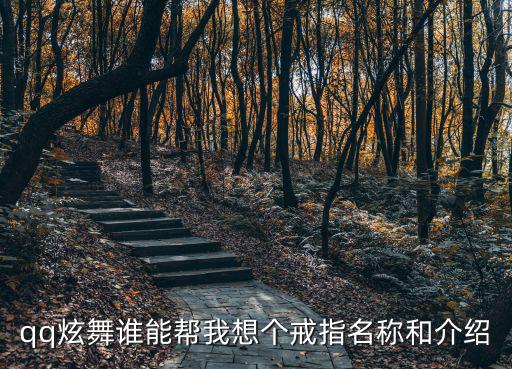 qq炫舞谁能帮我想个戒指名称和介绍