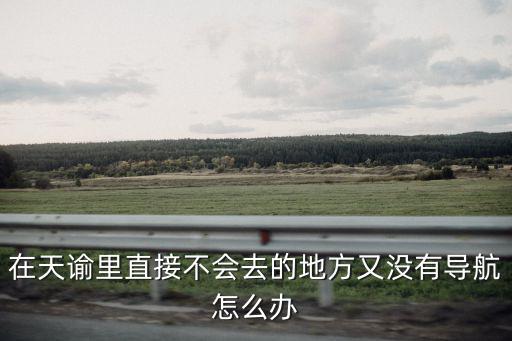 天谕手游鲸岛怎么去，在天谕里直接不会去的地方又没有导航怎么办