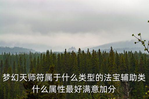 梦幻天师符属于什么类型的法宝辅助类什么属性最好满意加分