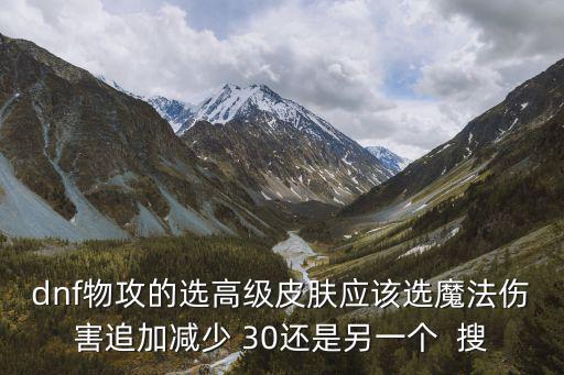 dnf物攻的选高级皮肤应该选魔法伤害追加减少 30还是另一个 搜