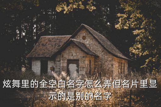 炫舞里的全空白名字怎么弄但名片里显示的是别的名字