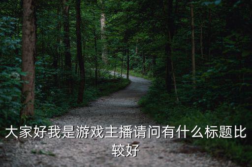 大家好我是游戏主播请问有什么标题比较好