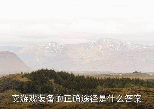 卖游戏装备的正确途径是什么答案