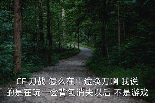 CF 刀战 怎么在中途换刀啊 我说的是在玩一会背包消失以后 不是游戏