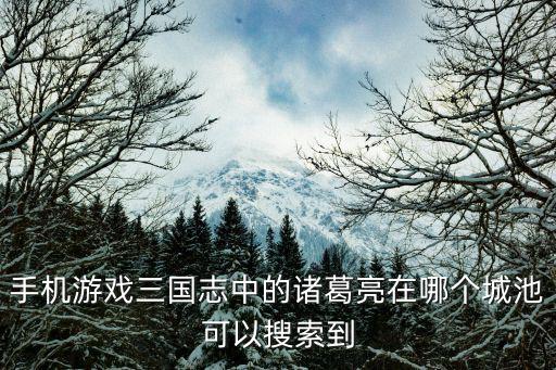 手机游戏三国志中的诸葛亮在哪个城池可以搜索到