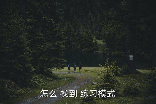 怎么 找到 练习模式