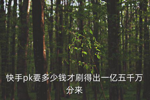 快手pk要多少钱才刷得出一亿五千万分来