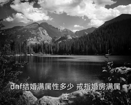 dnf结婚满属性多少 戒指婚房满属性