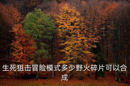生死狙击冒险模式多少野火碎片可以合成