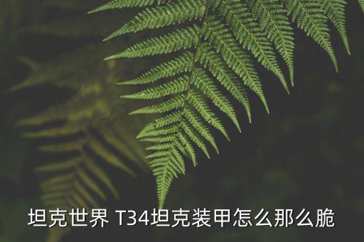 坦克世界 T34坦克装甲怎么那么脆