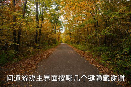 问道游戏主界面按哪几个键隐藏谢谢