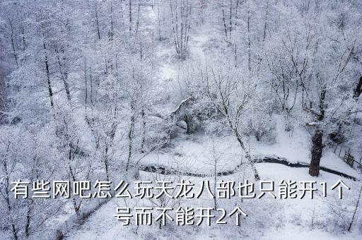 有些网吧怎么玩天龙八部也只能开1个号而不能开2个