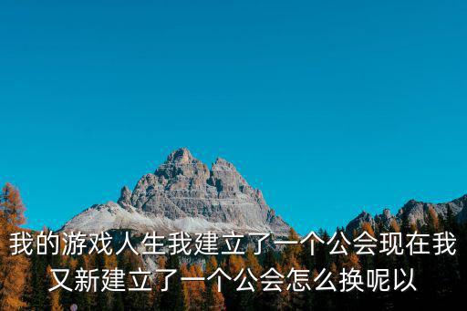 我的游戏人生我建立了一个公会现在我又新建立了一个公会怎么换呢以